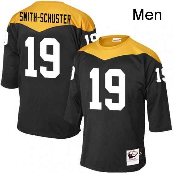 Mens Mitchell and Ness Pittsburgh Steelers 19 JuJu Smith Schuster Elite Black 1967 Home Throwback NFL Jersey